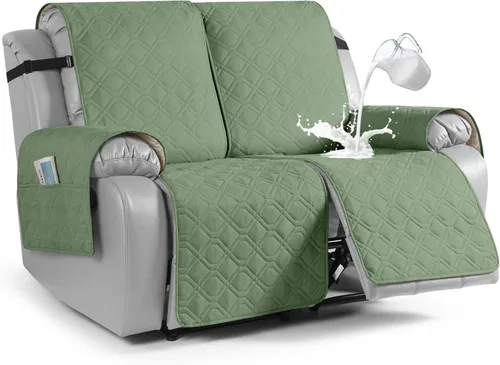 Vista 40 de VANSOFY Funda impermeable para sofá reclinable, lavable, funda para sofá reclinable de 1 pieza, protector de muebles con correas elásticas, bolsillo