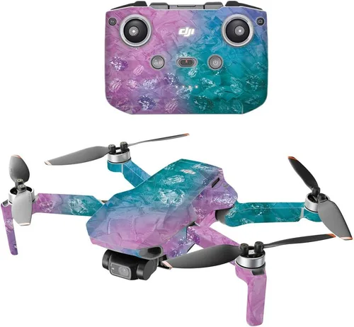 Vista 26 de MightySkins - Compatible con DJI Mini 2 Dron portátil - Aqua Swirl Funda protectora de vinilo duradera y única Fácil de aplicar, quitar