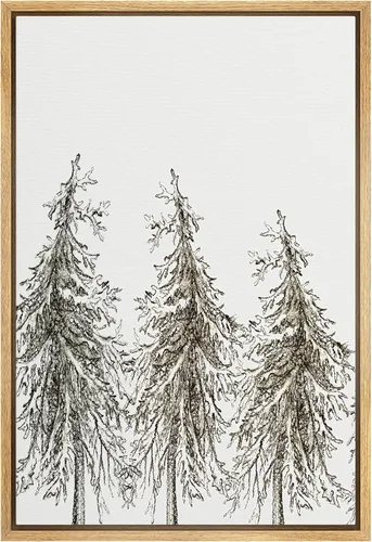 Vista 24 de SIGNWIN Lienzo enmarcado para pared, decoración de guardería de bosques, pájaros voladores, acuarela, montaña, bosque, naturaleza, arte moderno