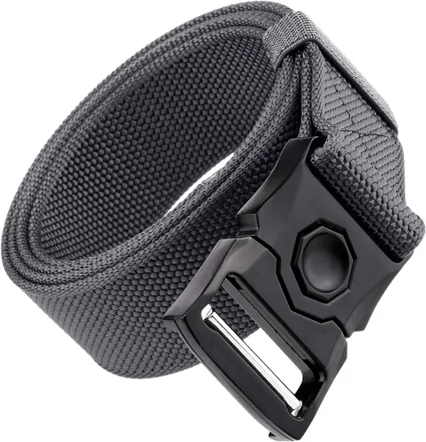 Vista 6 de Sportmusies Cinturón táctico para hombre, cinturón de nailon con hebilla de liberación rápida resistente