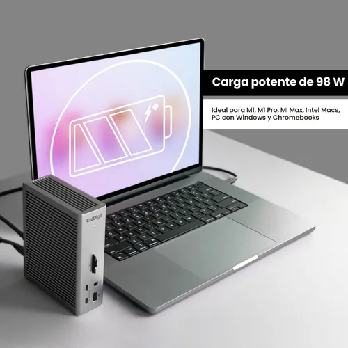 Vista 3 de CalDigit TS4 Thunderbolt 4 Dock - 18 puertos, carga de 98 W, Thunderbolt 4 de 40 Gb/s, USB-A/C, 2.5GbE, pantallas 8K/6K, compatible con Mac/PC/Chrome