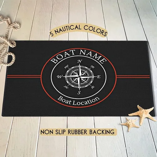 Vista 2 de Tapete antideslizante personalizado de bienvenida a bordo, tapetes de puerta de anclaje con nombre personalizado, regalo personalizado, alfombra