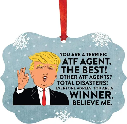 Vista 70 de Andaz Press Presidente Donald Trump Fancy Frame Recuerdo Adorno de Navidad Regalo de broma Ejecutivo de Cuenta, 1 paquete, Divertidas Ideas
