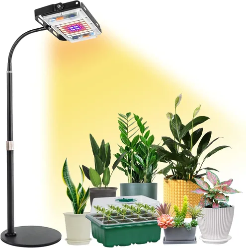 Vista 12 de LBW Luz de cultivo para plantas de interior, luz LED de escritorio de espectro completo, lámpara de cultivo pequeña con temporizador de 4 H/8H/12H