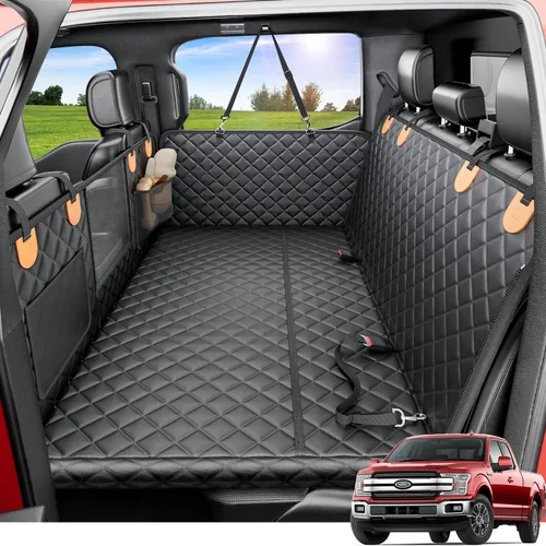 Vista 11 de REEVAA Funda de asiento de automóvil para perro para asiento trasero, hamaca de perro de fondo duro, extensor de cama para mascotas para 2-4 perros