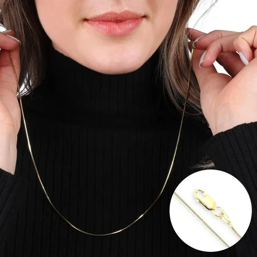 Vista 5 de PORI JEWELERS Cadena de serpiente italiana mágica de plata de ley 925 de 0.039 pulgadas, 8 caras, para mujer, fabricada en Italia