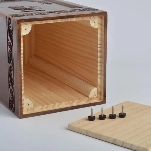 Vista 5 de Urna grabada de madera hecha a mano para cenizas humanas, 250 libras, para adultos, macho, hembra, bolsa de satén, caja de urnas de cremación
