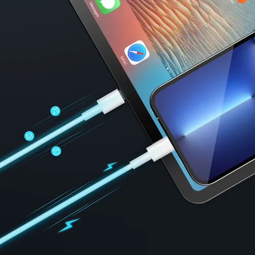 Vista 7 de JJCALL - Cable USB C a Lightning de 1 m [Certificado Apple MFi], cable de carga rápida para iPhone, USB-C, suministro de energía, cable de carga