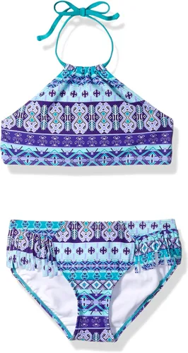 Vista 48 de Kanu Surf Mahina bikini halter de 2 piezas para niñas, traje de baño para playa mahina azul