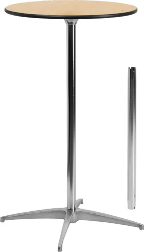 Vista 11 de Flash Furniture Lars Black - Mesa de cóctel redonda de madera de 24 pulgadas con columnas de 30 y 42 pulgadas