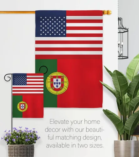 Vista 8 de Cartel de bandera de la amistad de Portugal, Estados Unidos, arte de pared, postes de bandera para exteriores de casa, decoración al aire libre