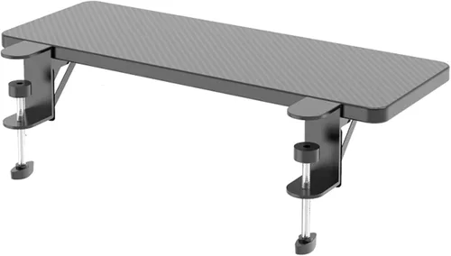 Vista 7 de Y&J Bandeja para teclado, mesas plegables sin perforaciones, cajón para debajo de la mesa, abrazadera ergonómica para bandeja de extensión