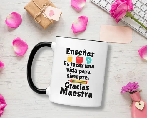 Vista 2 de Casitika Regalos para Maestras Agradecimiento. Regalos para profesores en español. Taza de café Dia Del Maestro En Español de 11 Oz Regalo Para