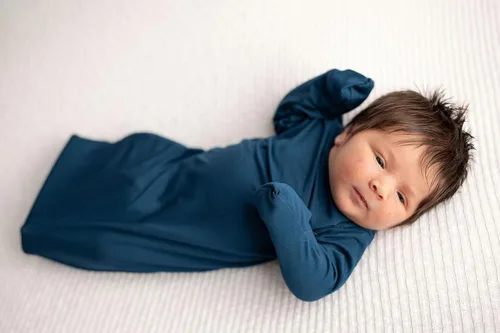 Vista 128 de Three Little Tots Vestido de corbata anudada para bebé recién nacido - Bebé