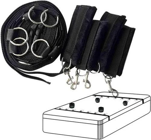 Vista 5 de Correas de amarre sexuales para cama de tamaño Queen para parejas debajo del colchón, cama King para adultos, juego de cuerda y cuerda, juego