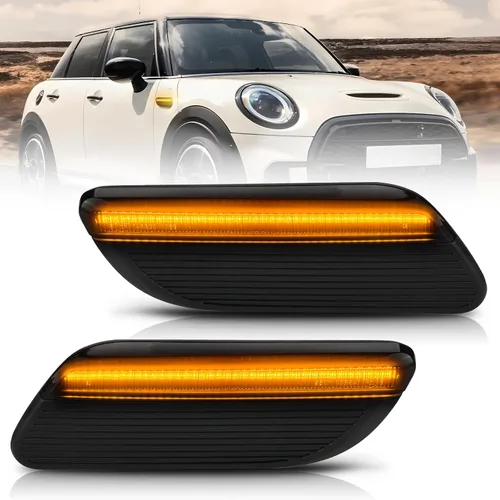 Vista 13 de Ensamble de luz de marcador lateral Bestview compatible para MINI Cooper R50 R52 R53 2002-2006, luces de señal de giro intermitentes secuenciales