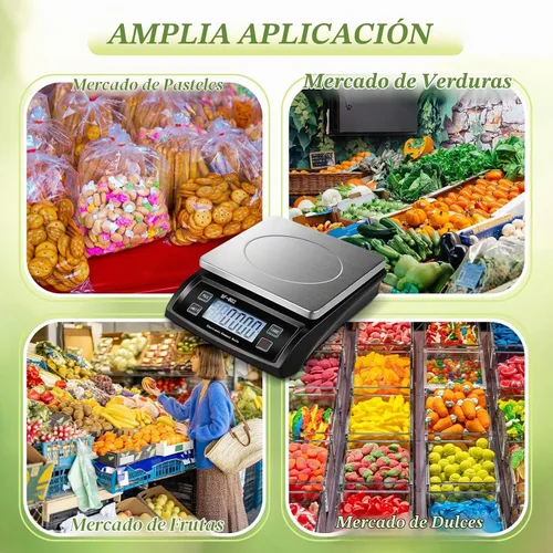 Vista 7 de Copkim Báscula de cocina digital grande de 66 libras, 30kg, color negro