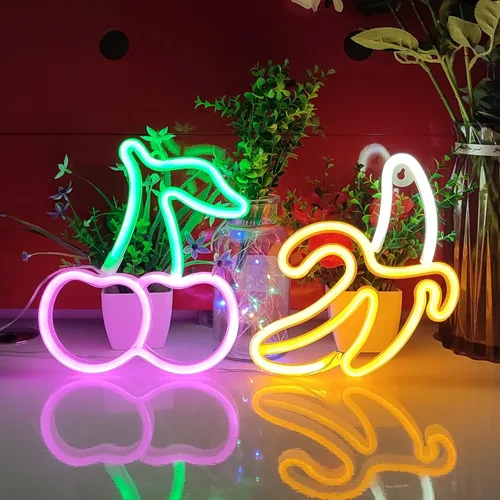 Vista 4 de JYWJ Letrero de neón, USB o pilas AA de 3, luces de neón LED, decoración de pared de escritorio, para varias fiestas, decoración de locales