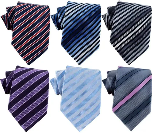 Vista 30 de WeiShang Lote de 6 corbatas clásicas de seda para hombre, corbatas tejidas jacquard