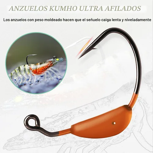 Vista 4 de TRUSCEND Duramax Pre-Rigged Fishing Lures with BKK Jig Hooks, 10X Tear-Resistant TPE Soft Swimbaits for Bass Striper Trout Crappie Walleye Grouper