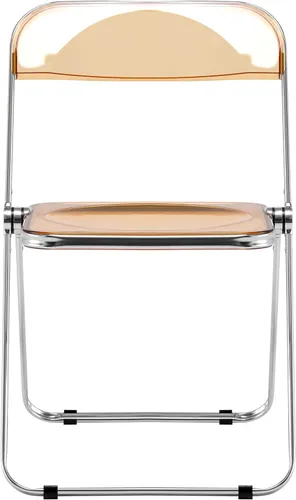 Vista 7 de LeisureMod Lawrence - Silla plegable de acrílico transparente moderna con marco de metal, asiento transparente que ahorra espacio para comedor