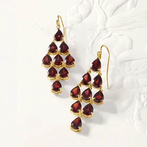 Vista 3 de Ross-Simons Gemstone Chandelier Earrings in 18kt Gold Over Sterling
