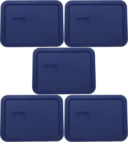Vista 4 de Pyrex 7210-PC (3 tazas) tapas de repuesto azules (paquete de 6) - Fabricado