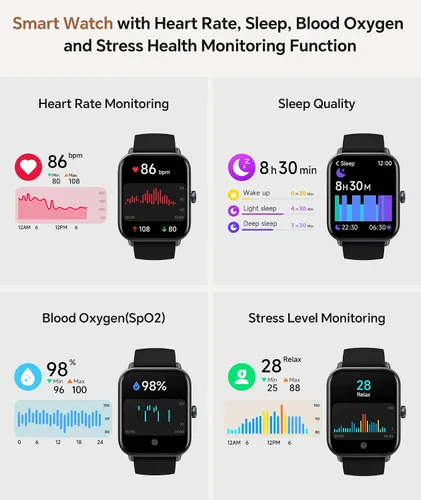 Vista 3 de Relojes inteligentes para mujeres/hombres, reloj inteligente para teléfonos Android y compatible con iPhone, Alexa integrado, relojes de fitness