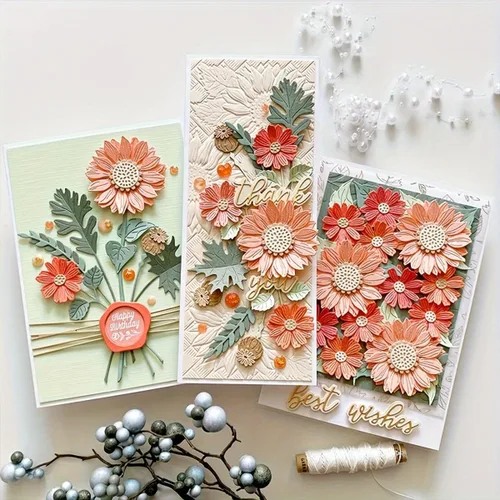 Vista 5 de Lapoo Troquel de Corte de Metal de Flores para Álbumes de Recortes - Plantillas de Corte Duraderas para Álbumes de Recortes DIY, Álbumes de Fotos