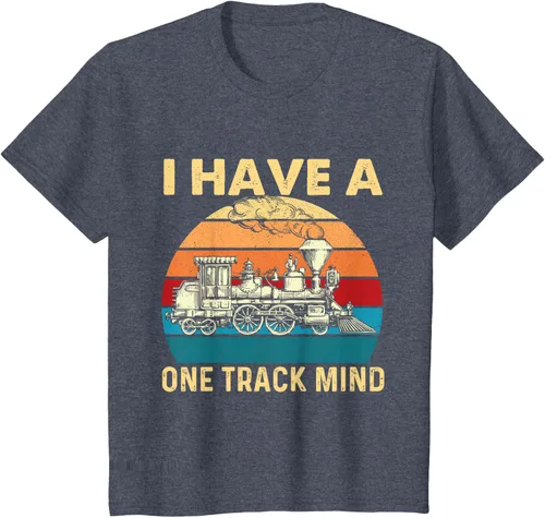 Vista 55 de Camiseta con texto en inglés "I Have A One Track Mind - Trainspotter Model Train Railroad, Negro, S