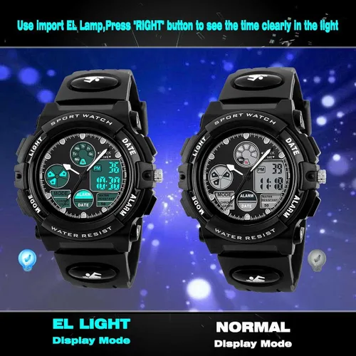 Vista 4 de PASNEW Kids WatchBoy Sports Waterproof WatchLED 50M Alarm Calendar Outdoors WatchWatches with Luminous