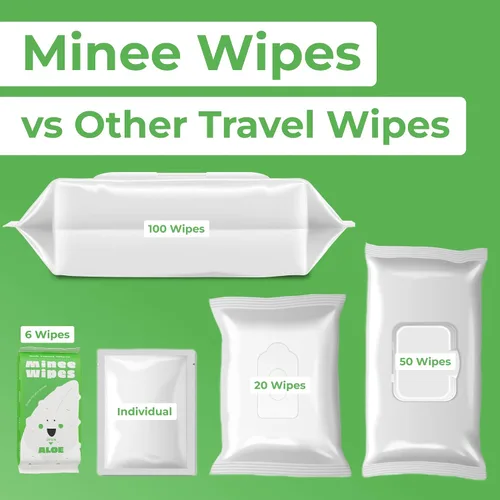 Vista 5 de Toallitas de viaje Impossibly Compact - 99.5% de agua - Seguras para pieles sensibles, resellables, gruesas y duraderas - para adultos y niños