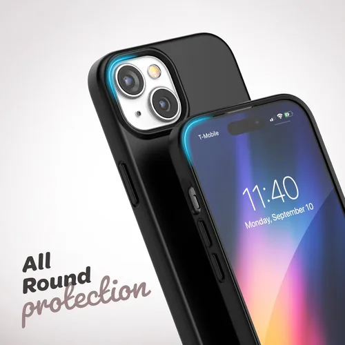 Vista 9 de ENCASED Funda de agarre con correa de mano, diseñada para iPhone 15 con bucle para el dedo (2023) Soporte de teléfono de silicona cómodo - Negro
