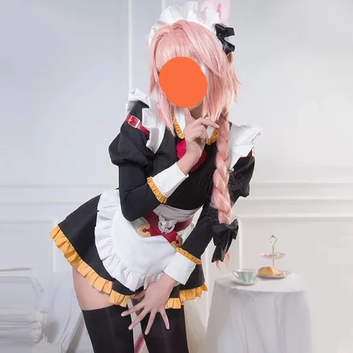 Vista 3 de UWOWO FateGrand Order Astolfo Cosplay FGO Astolfo Apocrypha Maid Uniforme