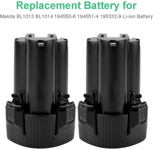 Vista 2 de Shentec Paquete de 2 baterías de iones de litio de 10.8 V 3.0 Ah compatibles con Makita BL1013 BL1014 194550-6 194551-4 195332-9