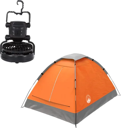 Vista 9 de Wakeman Tents 2-Person Tent with Removable Rain Fly and Carry Bag – Comes with Camping Lantern with Fan – Weather-Resistant Camping Accessories by