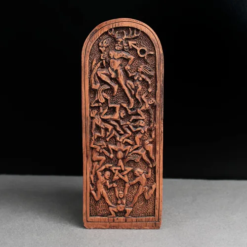 Vista 5 de Dryad Design Estatua de Cernunnos - Estatua de Dios con cuernos Wiccan de 8 pulgadas - Decoración de altar pagano para el hogar con acabado