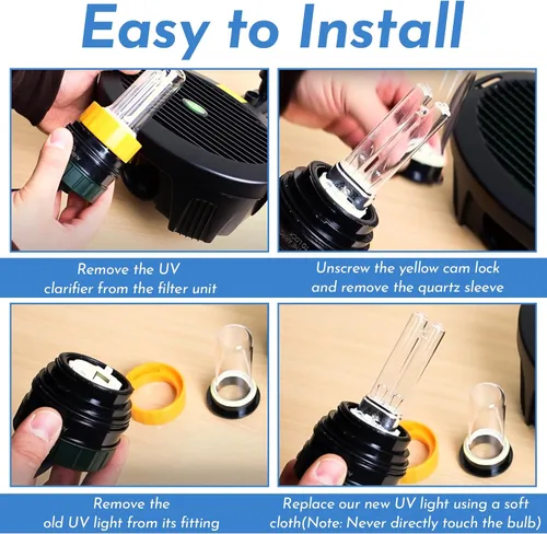 Vista 6 de ANTOBLE Lámpara de repuesto UVC de 5 W, filtro de estanque, compatible con bomba y filtro de estanque 5 en 1 Pennington Aquagarden Inpond 5 en 1