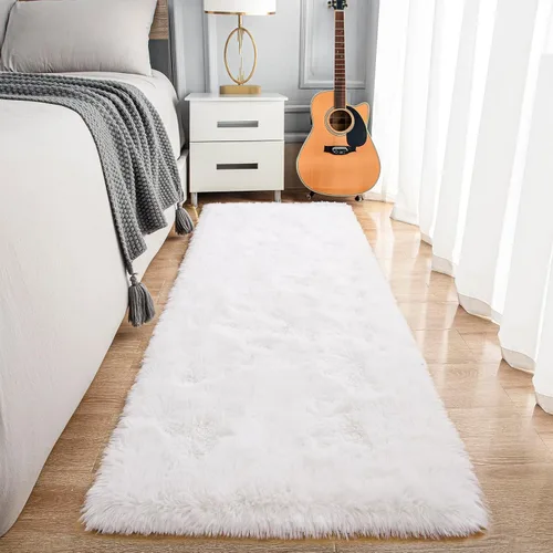 Vista 76 de Noahas Alfombras de Área Grandes y Esponjosas de 5x8 pies para Sala de Estar y Dormitorio, Alfombra Gruesa de Pelo Largo Beige y Blanca, Alfombra