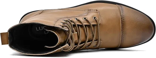 Vista 2 de Chukka Botas Casual Moda Oxford Vestido Botas Cuero Cordones Desierto Tobillo Botas Clásico para Hombres Ligero Antideslizante