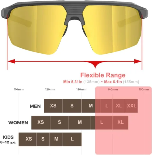 Vista 3 de Q217 HD Gafas de sol polarizadas para mujeres y hombres, ciclismo, correr, pesca, senderismo, golf, béisbol, voleibol, deportes al aire libre