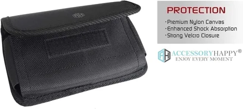 Vista 4 de AH - Soporte para cinturón de teléfono celular de nailon de grado militar para hombre, clip de transporte horizontal