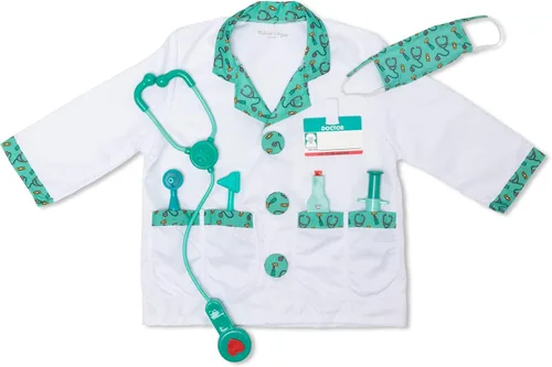 Vista 4 de Melissa & Doug - Disfraz para jugar a ser doctor (embalaje libre de frustración)