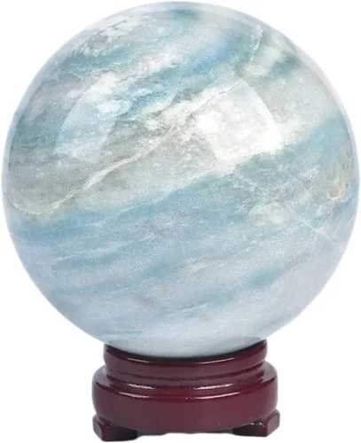 Vista 53 de JIC Gem Piedra Natural de Jaspe Africano Cristal de Curación Esfera Adivinación Bola de Piedra Preciosa, Feng Shui Reiki Aura Decoración