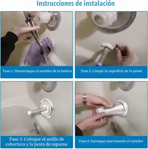 Vista 5 de Enhon - Anillo de cubierta de metal para bañera con junta de espuma, níquel cepillado