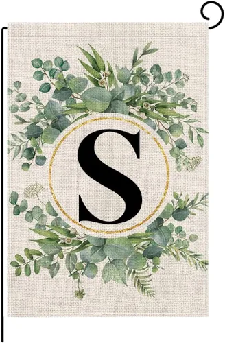 Vista 21 de wyooxoo Bandera de jardín floral con monograma de letra A, de 12 x 18 pulgadas, doble cara para exteriores, familia, apellido, bandera inicial
