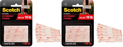Vista 13 de Scotch Sujetadores de enclavamiento extremo, 4 tiras, 1" x 3", ofrece una potente unión al contacto, resistente a la intemperie, la suciedad