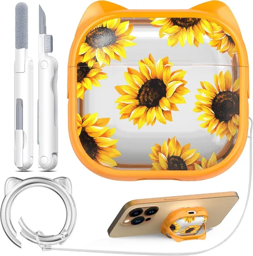Vista 56 de RFUNGUANGO AirPods Pro Funda Transparente TPU Suave Transparente Blanco