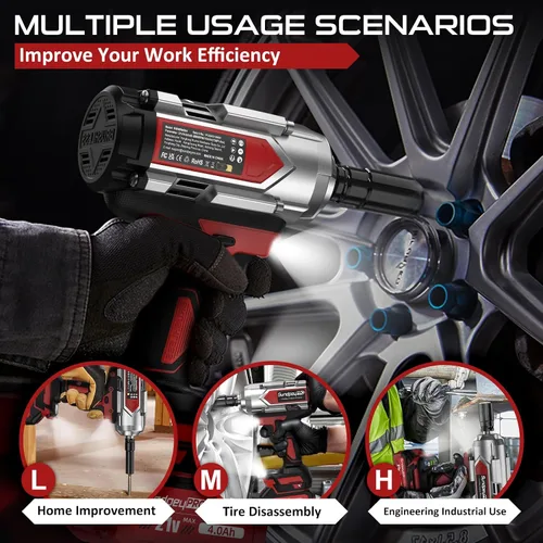 Vista 5 de Llave de impacto inalámbrica 960 pies-libras - 1300 N·m de alto par de impacto - Pistola de impacto de potencia sin escobillas de 21 V 2600 RPM