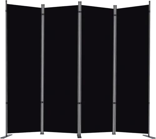 Vista 13 de RANTILA Divisor de habitación de 4 paneles, pantalla de privacidad plegable de 6 pies con pies anchos, partición independiente para separación